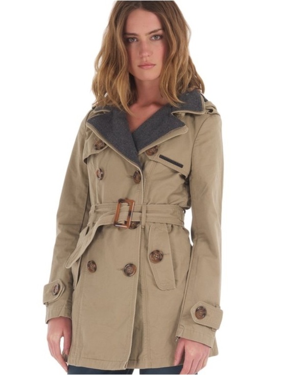 Superdry Jackets & Blazers - SUPERDRY Women's Vintage City Mac Khaki Double Breasted Trench Coat Medium M